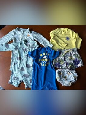Carter's and Old Navy Swim Rashguard & Swimsuit Set